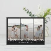 Modern Merriest Christmas Couples Photo Feestdagenkaart (Staand voorkant)