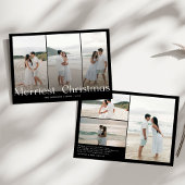 Modern Merriest Christmas Couples Photo Feestdagenkaart