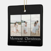 Modern Merriest Christmas Couples Photo Keramisch Ornament (Links)