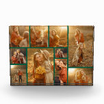 Modern Merriest Christmas Green 10 Multi Collage Fotoblokken<br><div class="desc">Modern Merriest Christmas Green 10 Multi Collage Photo Block. Deze trendy kaart bevat een fotocollage van 9 familiefoto's aan de voorkant met aangepaste tekst en achtergrond.</div>