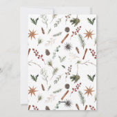 Modern Merry 2 foto Botanische Waterverf Feestdagenkaart (Achterkant)