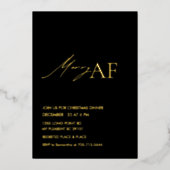 Modern Merry AF Christmas Party Folie Uitnodiging (Voorkant)