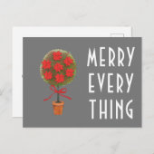 Modern Merry Alles Topiary KerstBriefkaart Briefkaart (Voorkant / Achterkant)
