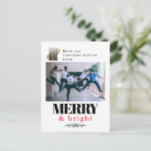 Modern Merry and Bright Company Foto Kerstmis Briefkaart (Staand voorkant)
