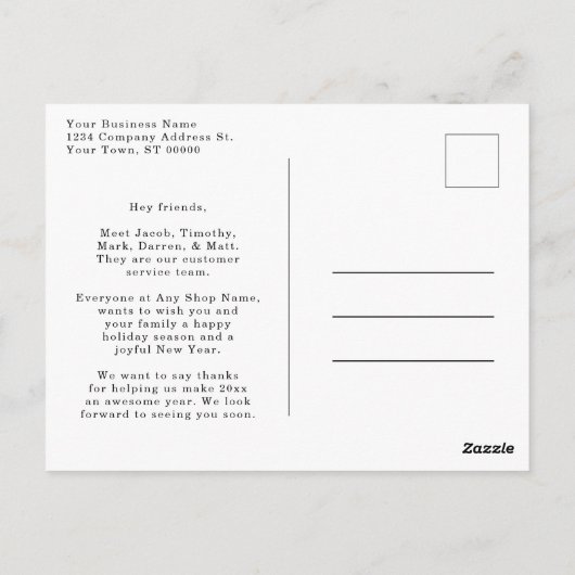 Modern Merry and Bright Company Foto Kerstmis Briefkaart (Achterkant)