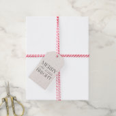 Modern Merry and Bright Cream Holiday Cadeaulabel (Met Touw)