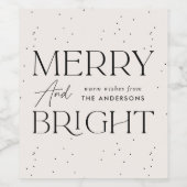 Modern Merry and Bright Cream Holiday Wijn Etiket (Enkel label)