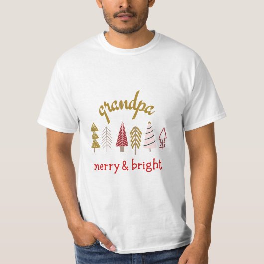 Modern Merry and Bright Family Matching T-Shirt (Voorkant)