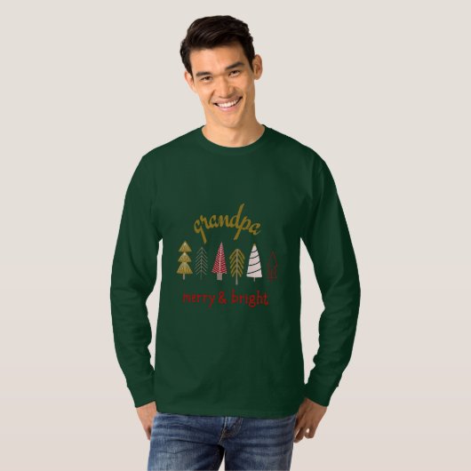 Modern Merry and Bright Family Matching T-Shirt (Voorkant volledig)