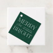 Modern Merry and Bright Green Holiday Bedankjes Labels (In situ)