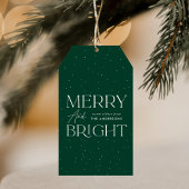 Modern Merry and Bright Green Holiday Cadeaulabel