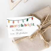 Modern Merry and Bright Holiday Cadeaulabel