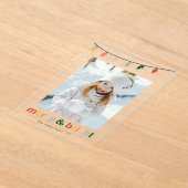 Modern Merry and Bright Holiday Foto Acryl Uitnodigingen (Laagn)