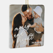 Modern Merry and Bright Minimalist Simple Keramisch Ornament (Rechts)