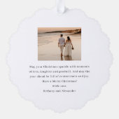 Modern Merry and Married Foto Kerstmis Ornament Kaart (Achterkant)