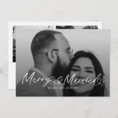 Modern Merry and Married Newlywed Script Christmas Feestdagenkaart (Voorkant / Achterkant)