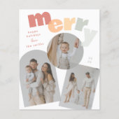 Modern Merry Arch Christmas Photo Collage Budget (Voorkant)