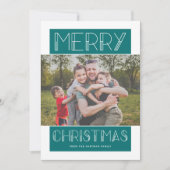 Modern Merry | BLAUWGROEN | Foto Feestdagenkaart (Voorkant)