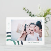 Modern Merry Blue Holiday Foto (Staand voorkant)