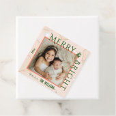 Modern Merry & Bright 1 foto schattig vet kerst Bedankjes Labels (In situ)