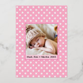 Modern Merry & Bright Bold Typography 2 Foto Roze Folie Feestdagenkaart (Achterkant)