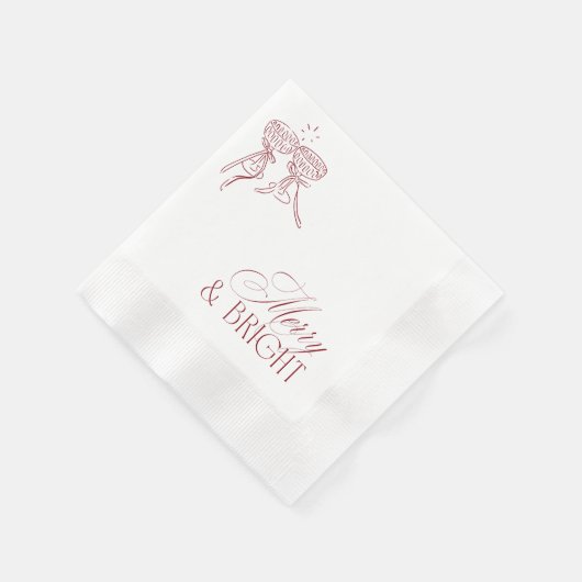 Modern Merry & Bright Christmas Holiday Party Servet (Hoek)