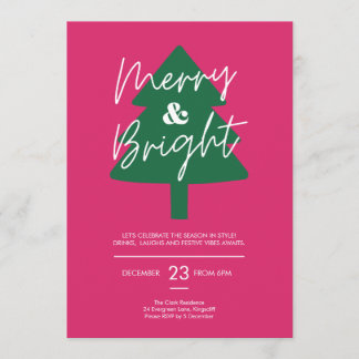 Modern Merry & Bright Christmas Party  Kaart