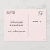 Modern Merry & Bright Christmas Roze en Zwart Feestdagenkaart (Achterkant)