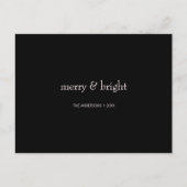 Modern Merry & Bright Christmas Roze en Zwart Feestdagenkaart (Voorkant)