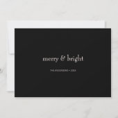 Modern Merry & Bright Christmas Roze en Zwart Feestdagenkaart (Voorkant)