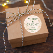 Modern Merry & Bright eenvoudig schattig vet kerst Ronde Sticker