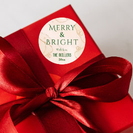 Modern Merry & Bright eenvoudig schattig vet kerst Ronde Sticker