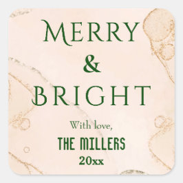 Modern Merry & Bright eenvoudig schattig vet kerst Vierkante Sticker