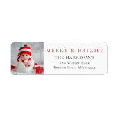 Modern Merry & Bright Foto Adres Etiket (Voorkant)