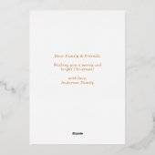 Modern Merry & Bright Foto Kerstmis Goud Folie Feestdagenkaart (Achterkant)