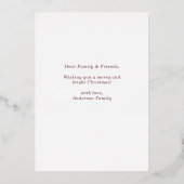 Modern Merry & Bright Foto Stof Roze Kerstmis Folie Feestdagenkaart (Achterkant)