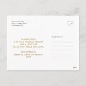 Modern Merry Bright Gold Confetti foto Briefkaart (Achterkant)