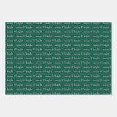 Modern Merry & Bright Kerstfeestdag Groen Roze Inpakpapier Vel (Voorkant 2)