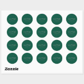 Modern Merry & Bright Kerstfeestdag Groen Roze Ronde Sticker (Vel)