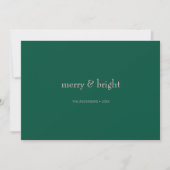 Modern Merry & Bright Kerstgroen & Roze Feestdagenkaart (Voorkant)
