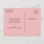 Modern Merry & Bright Kerstgroen & Roze Feestdagenkaart (Achterkant)