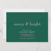 Modern Merry & Bright Kerstgroen & Roze Kaart (Voorkant)