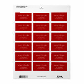 Modern Merry & Bright Red Holiday Adres Etiket (Full Sheet)