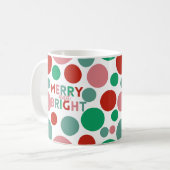 Modern Merry & Bright Simple Polka Dot Pattern Koffiemok (Voorkant links)