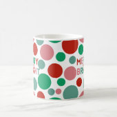 Modern Merry & Bright Simple Polka Dot Pattern Koffiemok (Center)