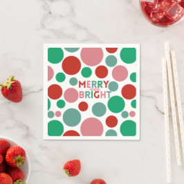 Modern Merry & Bright Simple Polka Dot Pattern Servet