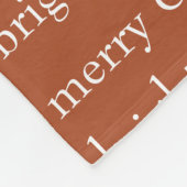 Modern Merry & Bright Terracotta Kerstfeestdag Fleece Deken (Hoek)