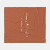 Modern Merry & Bright Terracotta Kerstfeestdag Fleece Deken (Voorkant (Horizontaal))