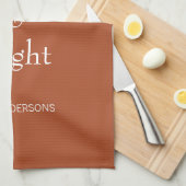 Modern Merry & Bright Terracotta Kerstfeestdag Theedoek (Quarter Fold)