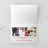 Modern Merry & Bright Typografie 3 Kerstmis Feestdagen Kaart (Binnen)